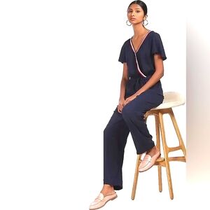 Tommy Hilfiger Navy Jumpsuit with Red and White Trim